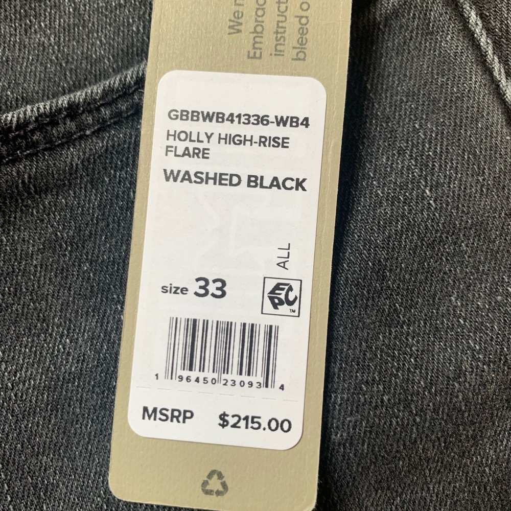 NWT HUDSON HOLLY HI-RISE FLARED WASHED BLACK RAW HEM SOFT STRETCH JEANS SIZE 33 - Picture 16 of 16